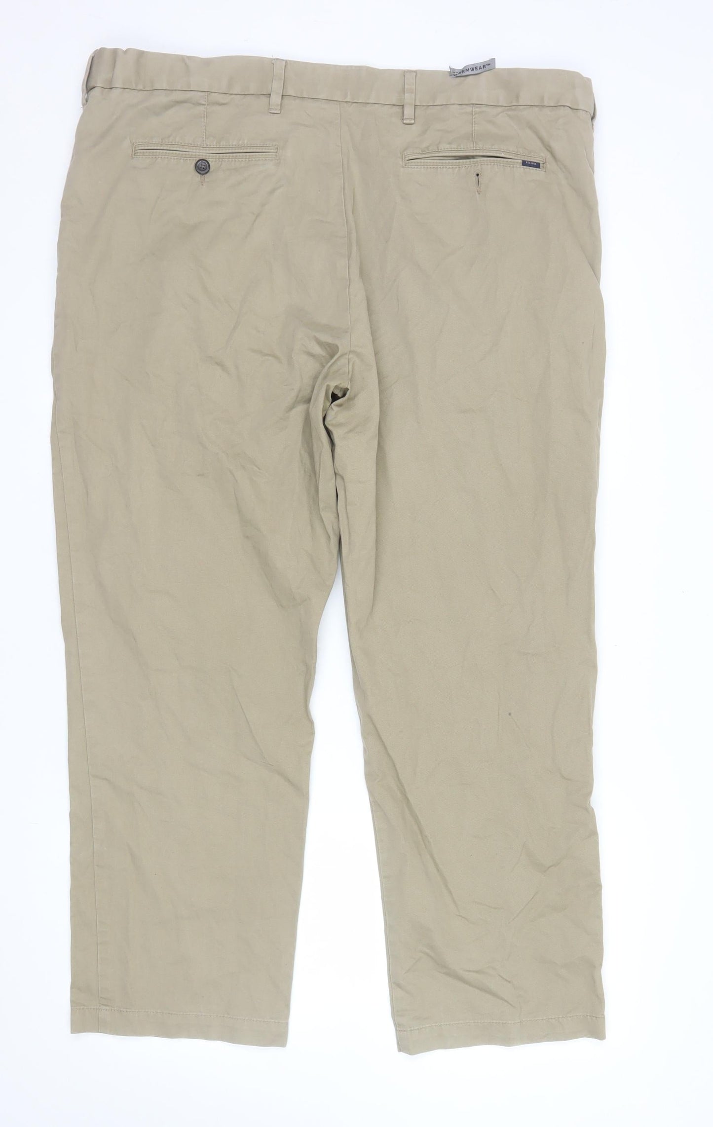 Marks and Spencer Men’s Beige Chino Trousers 42W 29L Regular Fit