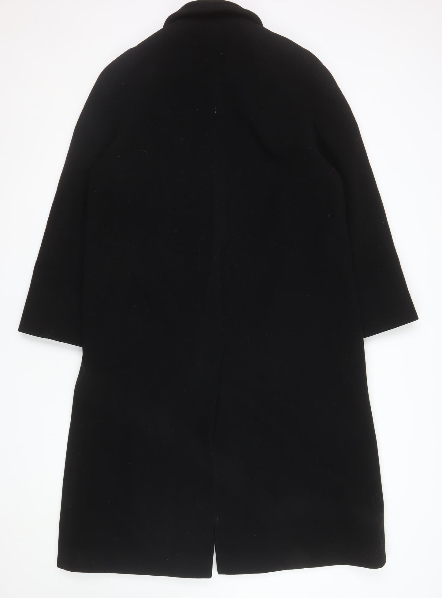 Marks and Spencer Women's Black Wool Overcoat Size 12 Long