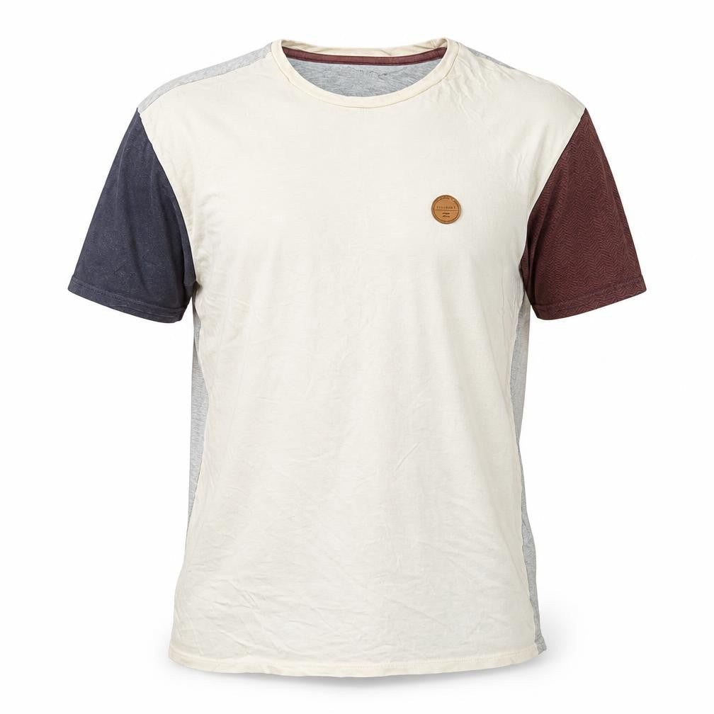 Billabong Mens Beige Colourblock Slim Fit Cotton T-Shirt Size M