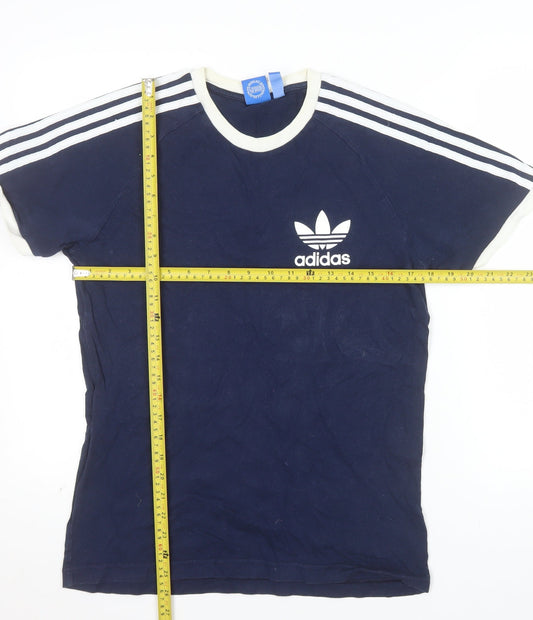 Adidas Men's Navy Blue Short Sleeve Crew Neck Cotton T-Shirt M