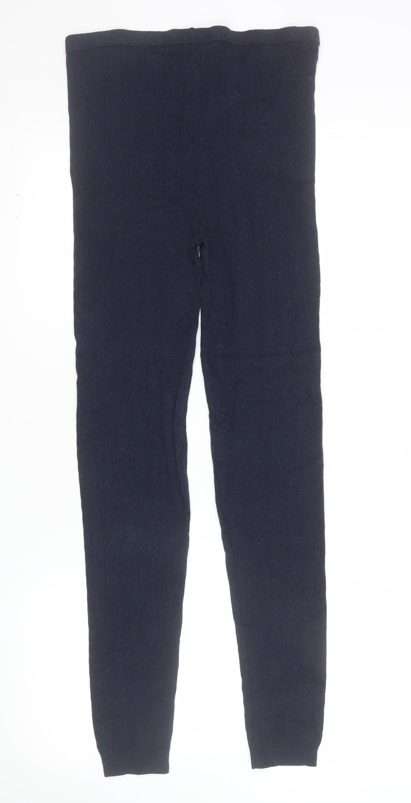 Falmer Heritage Women Blue Knit Cotton Stretch Leggings Size 12