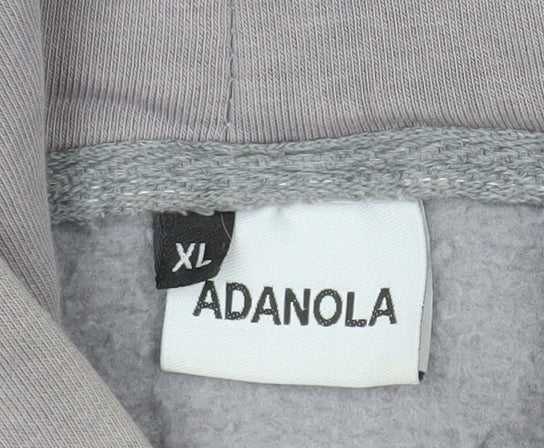Adanola Womens Grey Pullover Hoodie XL Relaxed Fit Casual