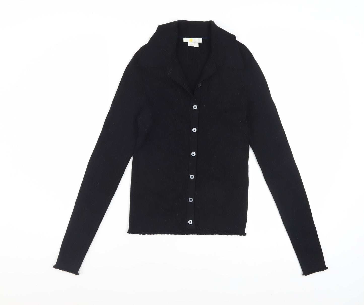 Boden Women's Black Button-Up Knit Top Size S Long Sleeve