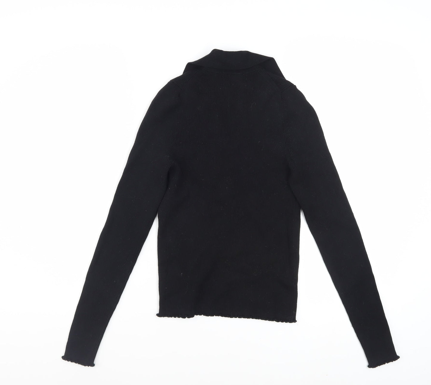 Boden Women's Black Button-Up Knit Top Size S Long Sleeve