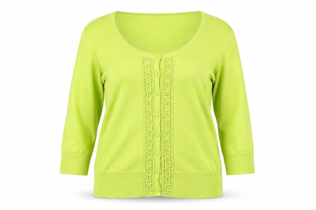 Wallis Women’s Green Cotton Blend 3/4 Sleeve Cardigan Size 14
