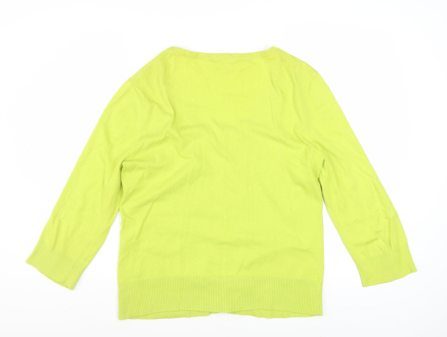 Wallis Women’s Green Cotton Blend 3/4 Sleeve Cardigan Size 14