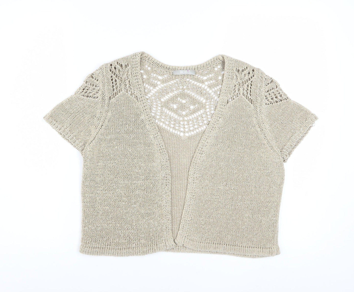 Marks and Spencer Women’s Beige Crochet Open-Knit Cardigan Size 14
