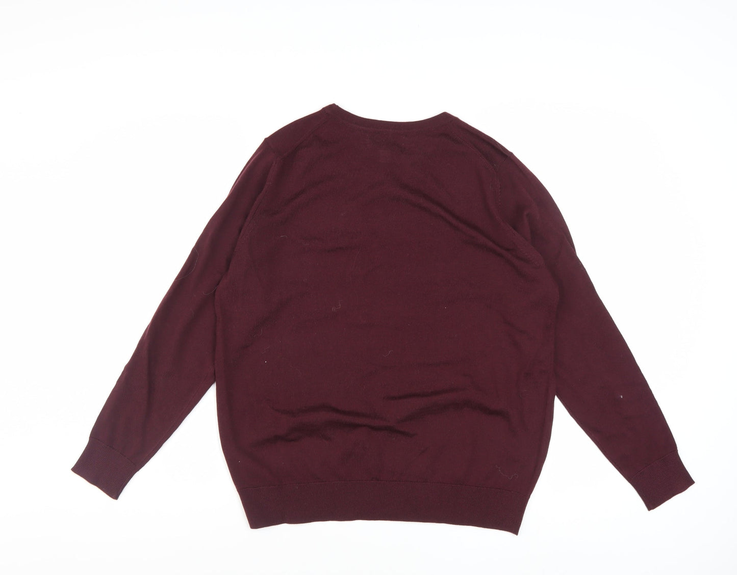 Marks and Spencer Men's Red Merino Wool Crew Neck Jumper L