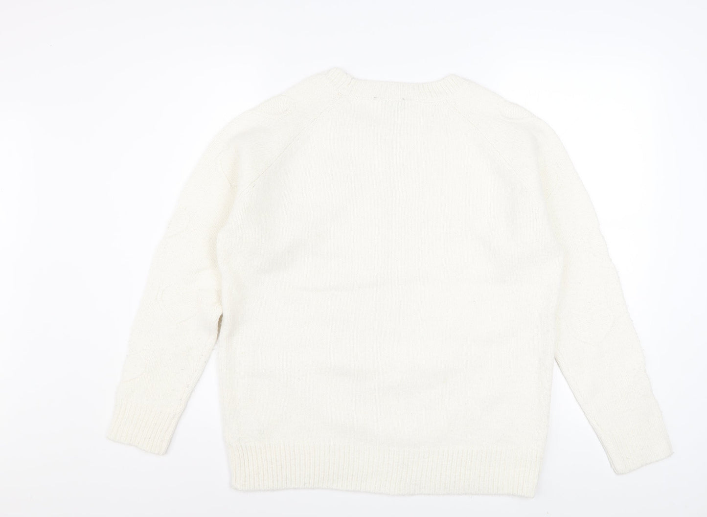 Dorothy Perkins Women’s Ivory Heart Knit Pullover Jumper UK 10