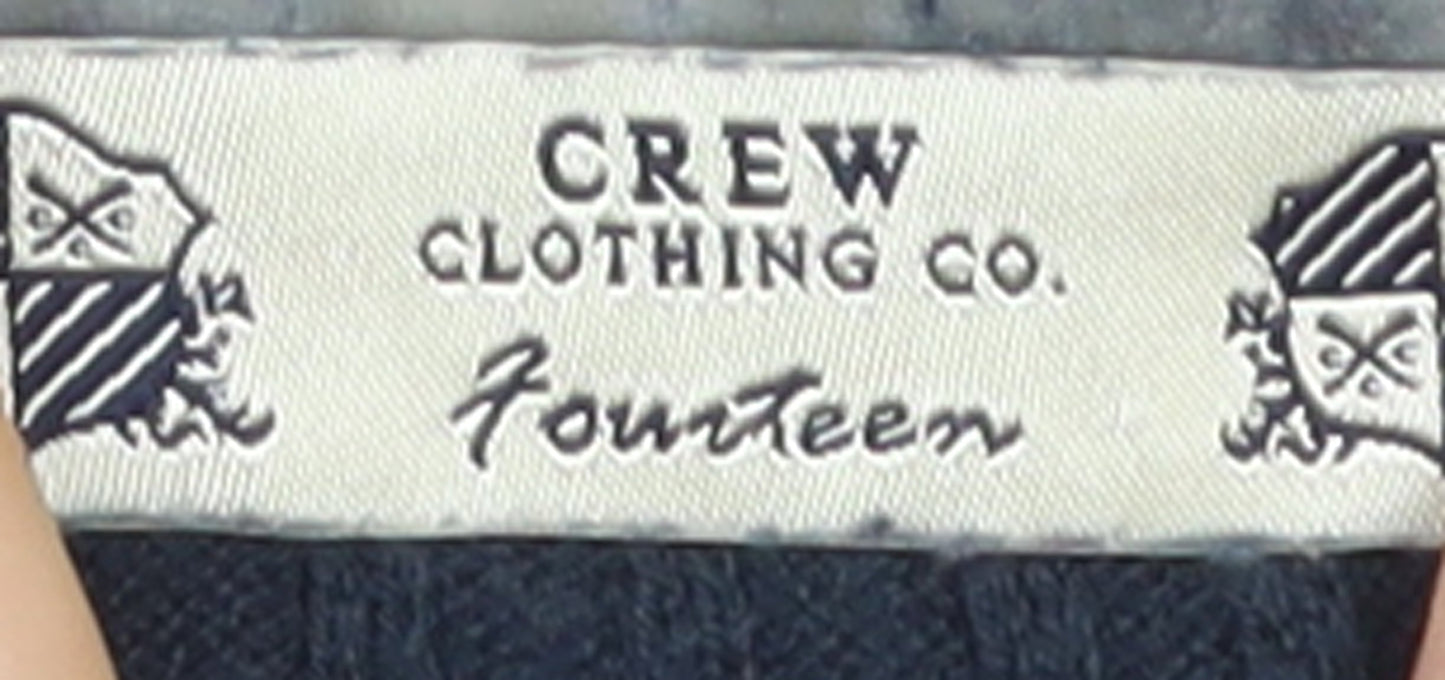 Crew Clothing Co. Women's Blue V-Neck Cable Knit Jumper Size 14