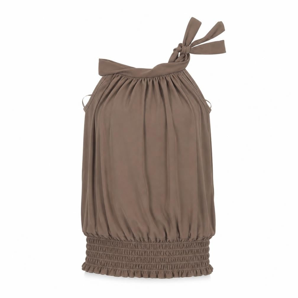 Krisp Women's Brown Halter Camisole Blouse Size 10