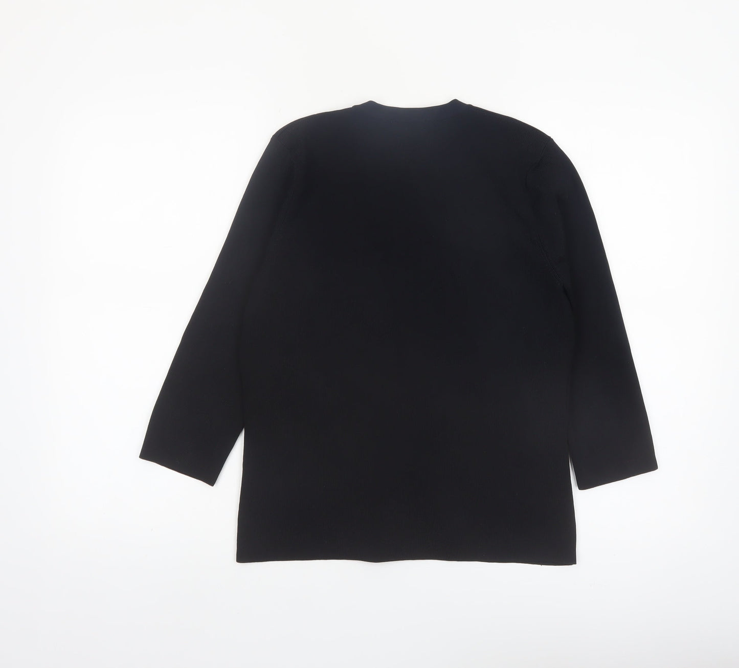 Berkertex Women Black Floral Embroidered Knit Cardigan Size 14