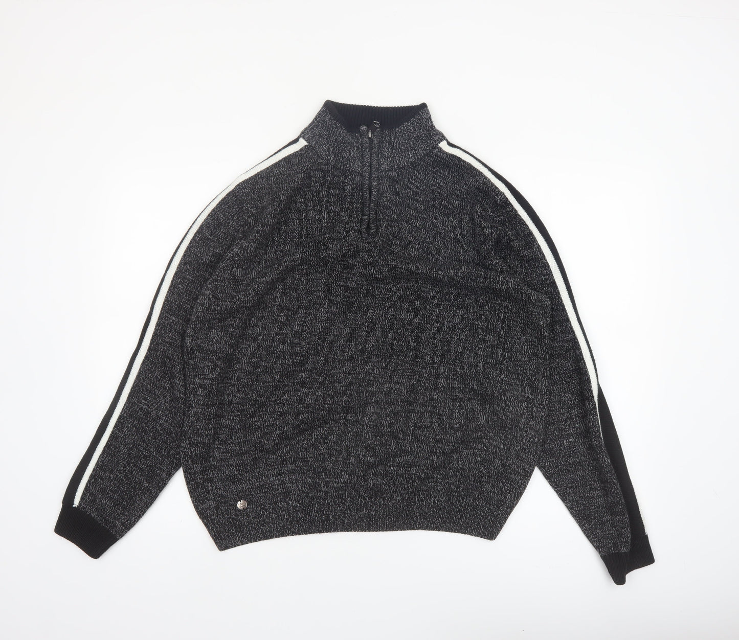 Tokyo Laundry Men's Grey 1/2 Zip High Neck Knit Jumper Size L