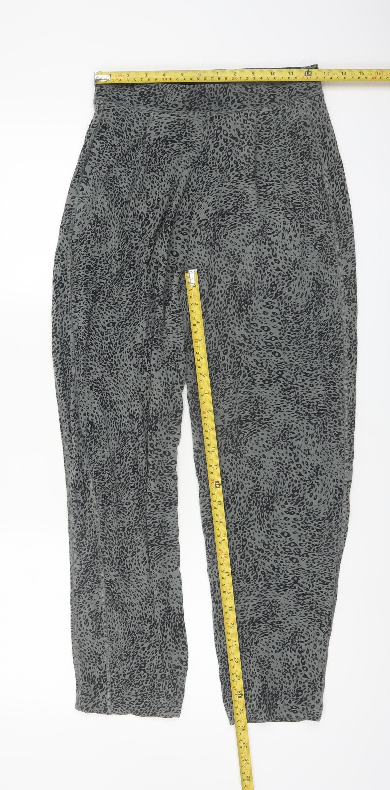 Marks and Spencer Women’s Khaki Animal Print Tapered Trousers Size 8