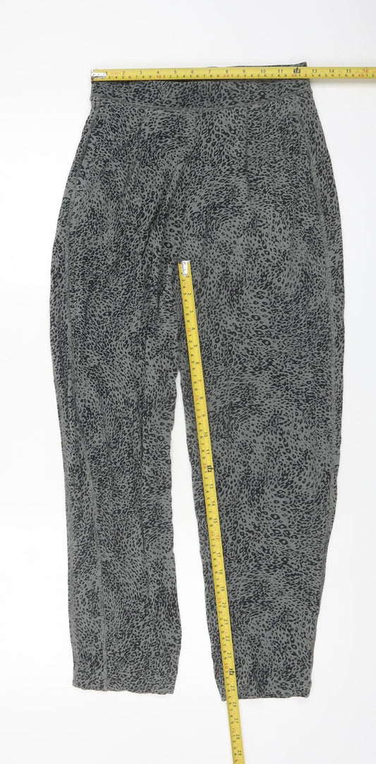 Marks and Spencer Women’s Khaki Animal Print Tapered Trousers Size 8