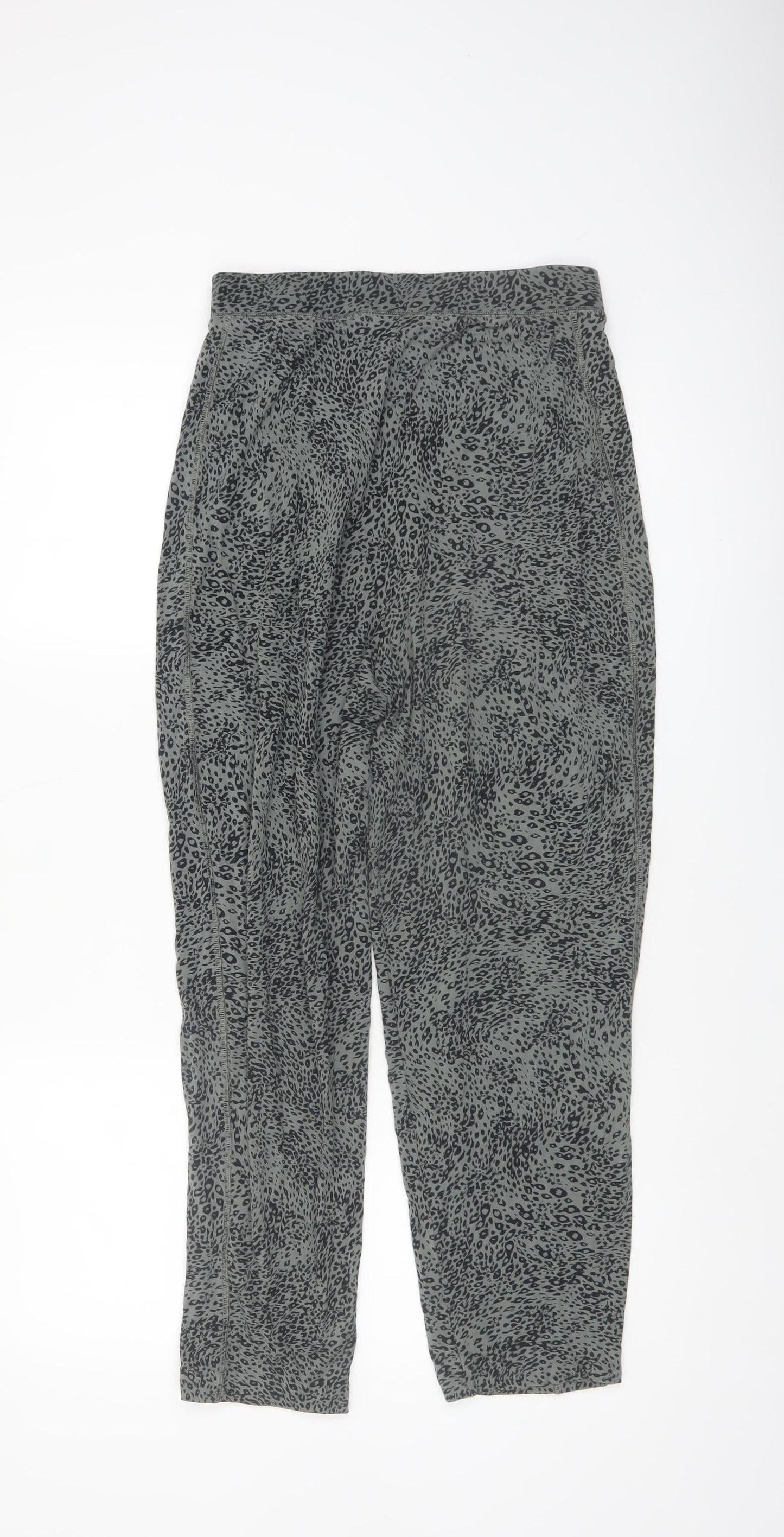 Marks and Spencer Women’s Khaki Animal Print Tapered Trousers Size 8