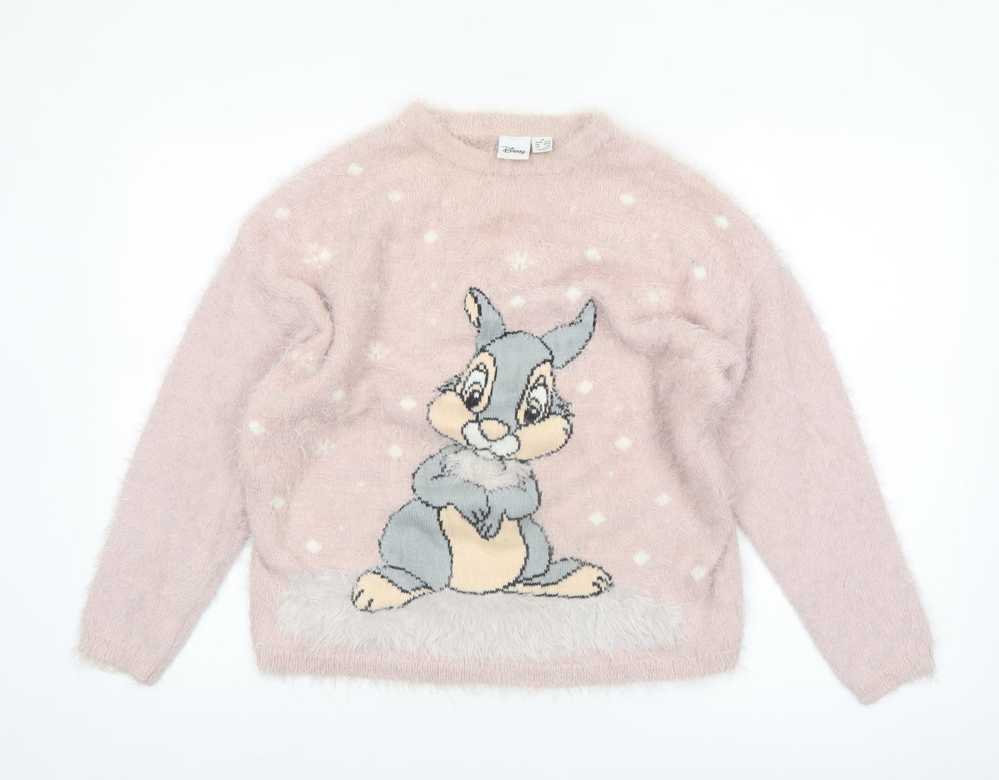 Disney Women Pink Thumper Long Sleeve Knit Jumper Medium