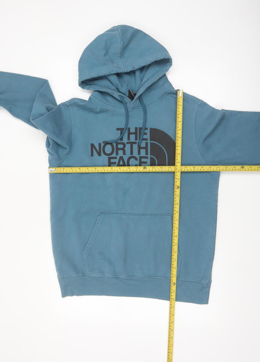 The North Face Men's Blue Pullover Hoodie M Fleece Logo Outdoor