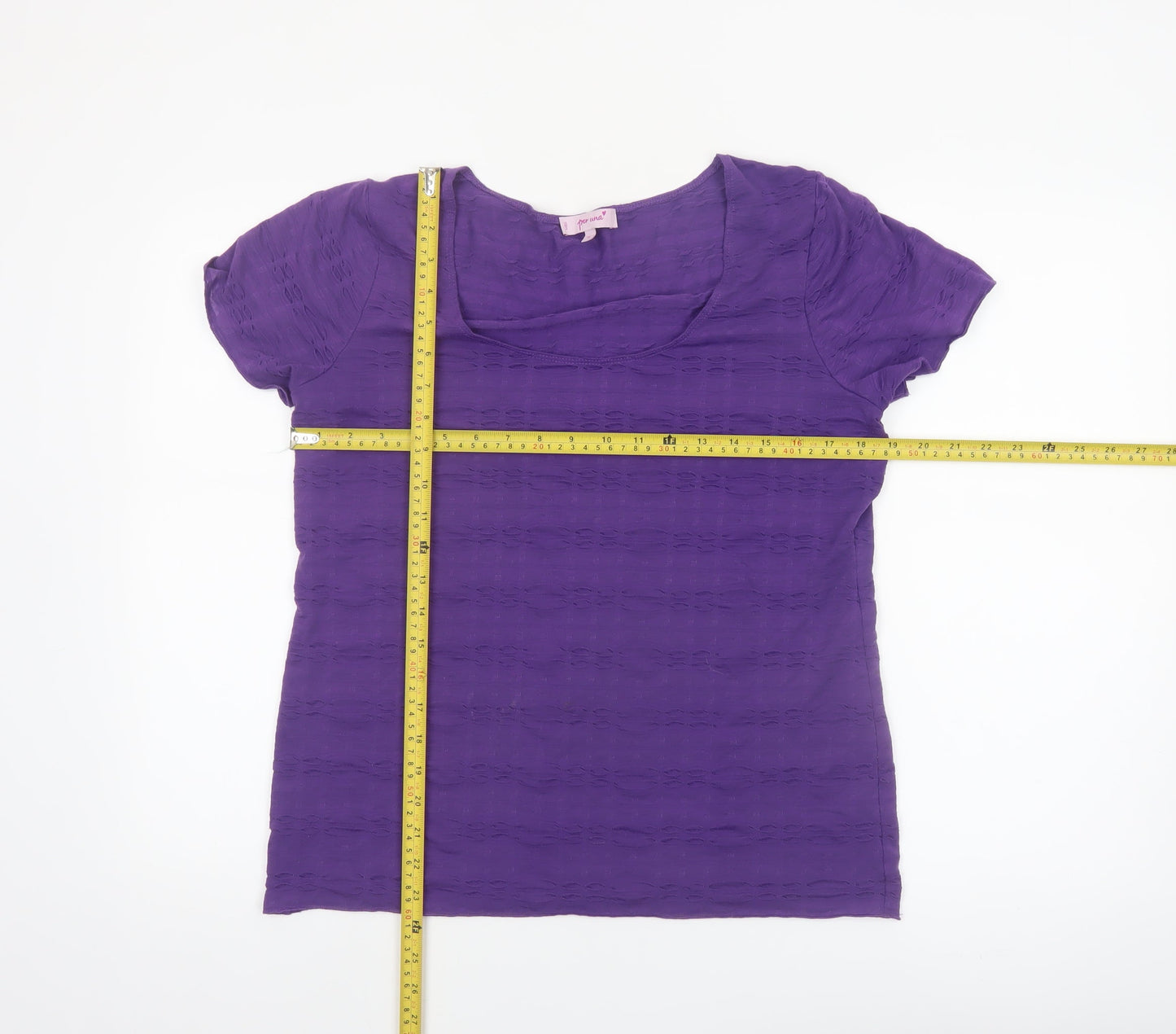 Marks and Spencer Per Una Women's Purple Size 16 Scoop Neck T-Shirt