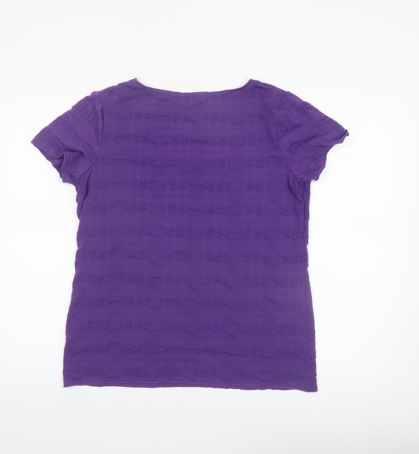 Marks and Spencer Per Una Women's Purple Size 16 Scoop Neck T-Shirt