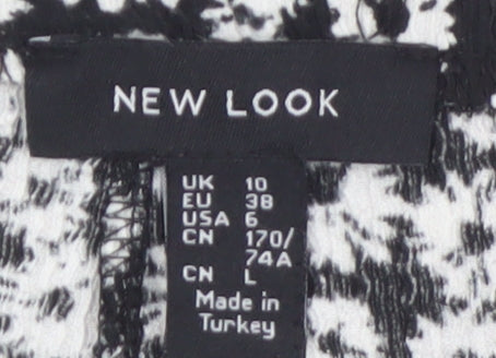 New Look Womens Black Floral Flared Jersey Trousers Size 10