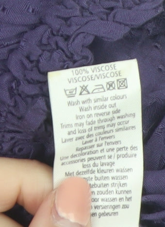 New Look Women’s Purple Viscose Tunic Blouse Size 12 Short Sleeve
