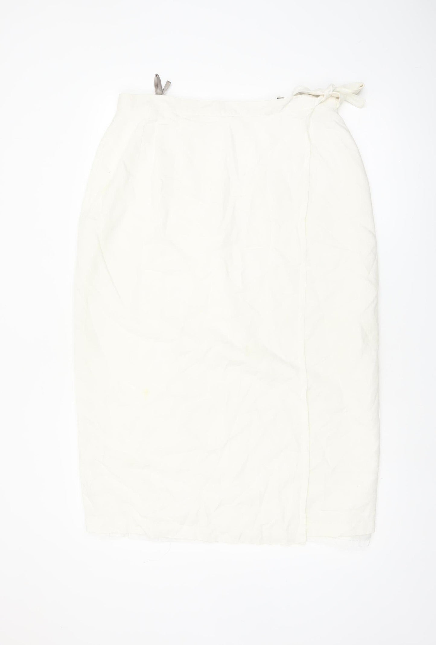 C&A Women Ivory Midi Wrap Skirt Linen Blend Size 18