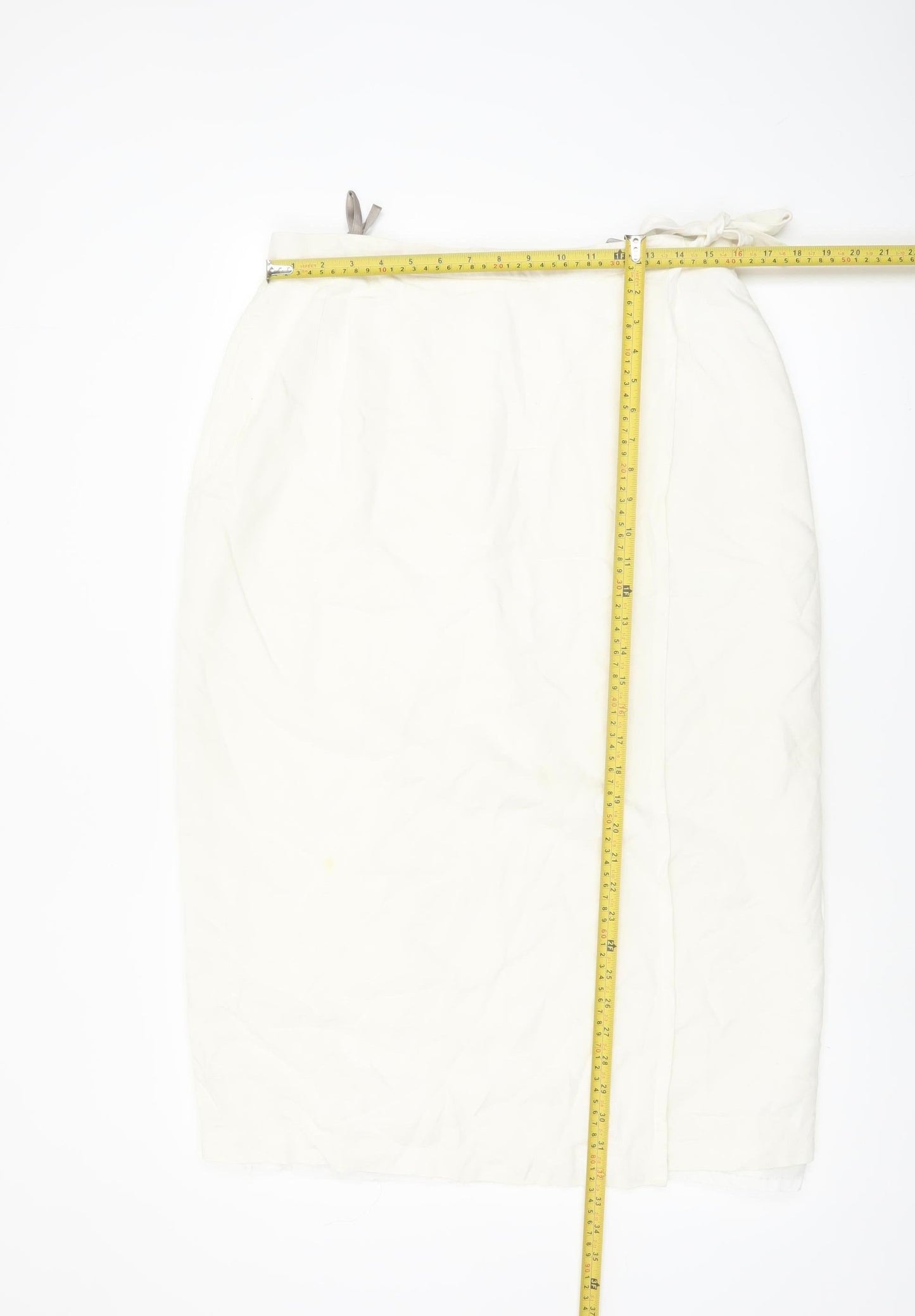 C&A Women Ivory Midi Wrap Skirt Linen Blend Size 18
