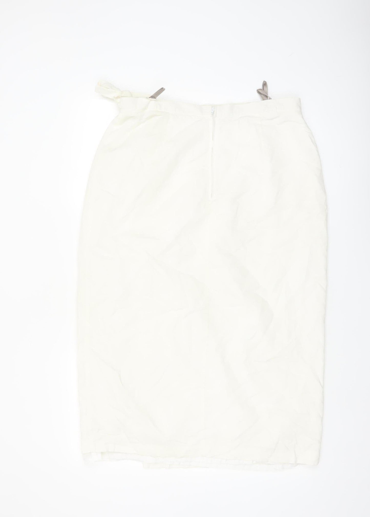 C&A Women Ivory Midi Wrap Skirt Linen Blend Size 18