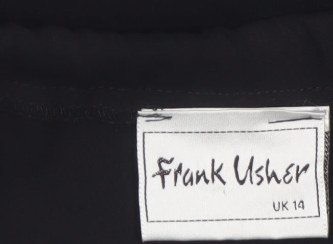 Frank Usher Women’s Black Size 14 Pencil Skirt Knee Length