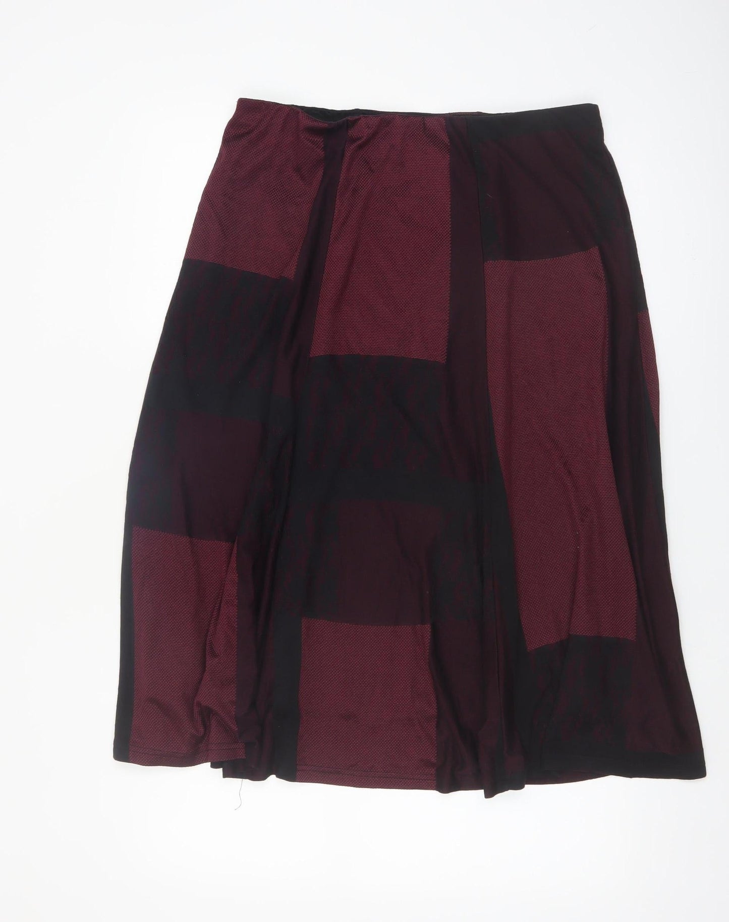 Anna Rose Women's Red Geometric Midi A-Line Skirt Size 14
