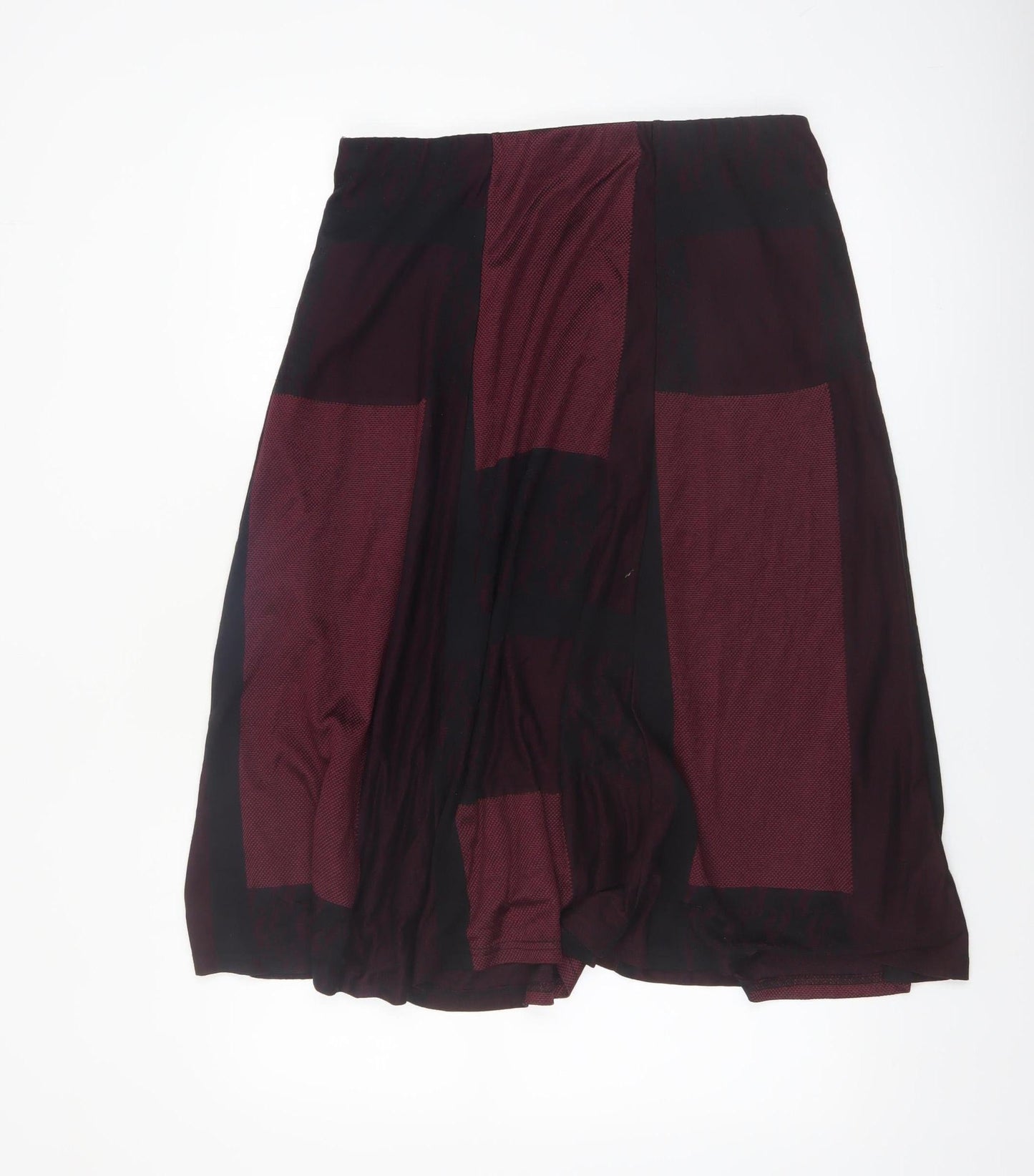 Anna Rose Women's Red Geometric Midi A-Line Skirt Size 14