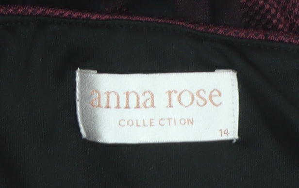 Anna Rose Women's Red Geometric Midi A-Line Skirt Size 14