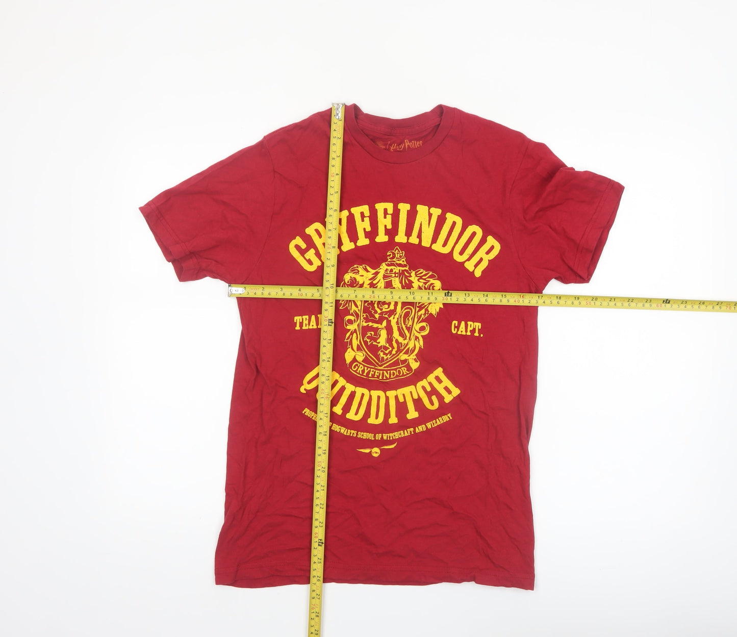 Harry Potter Gryffindor Quidditch Red T-Shirt Men's Small Cotton Crew Neck