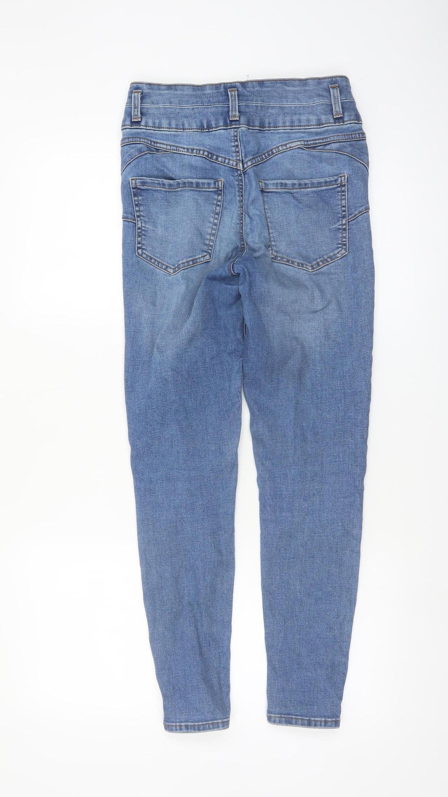 New Look Women Blue Skinny Jeans UK 8 Short High Rise Denim