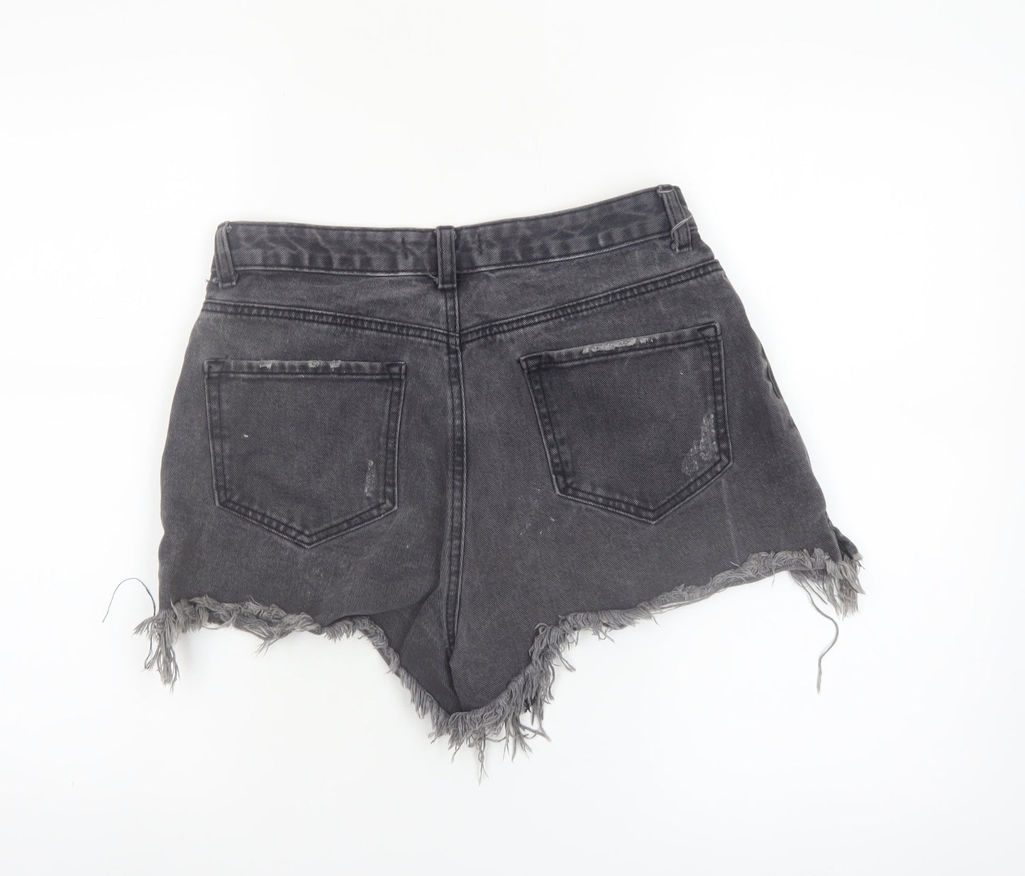 Denim Co Women Black High Rise Cut-Off Denim Shorts Size 12
