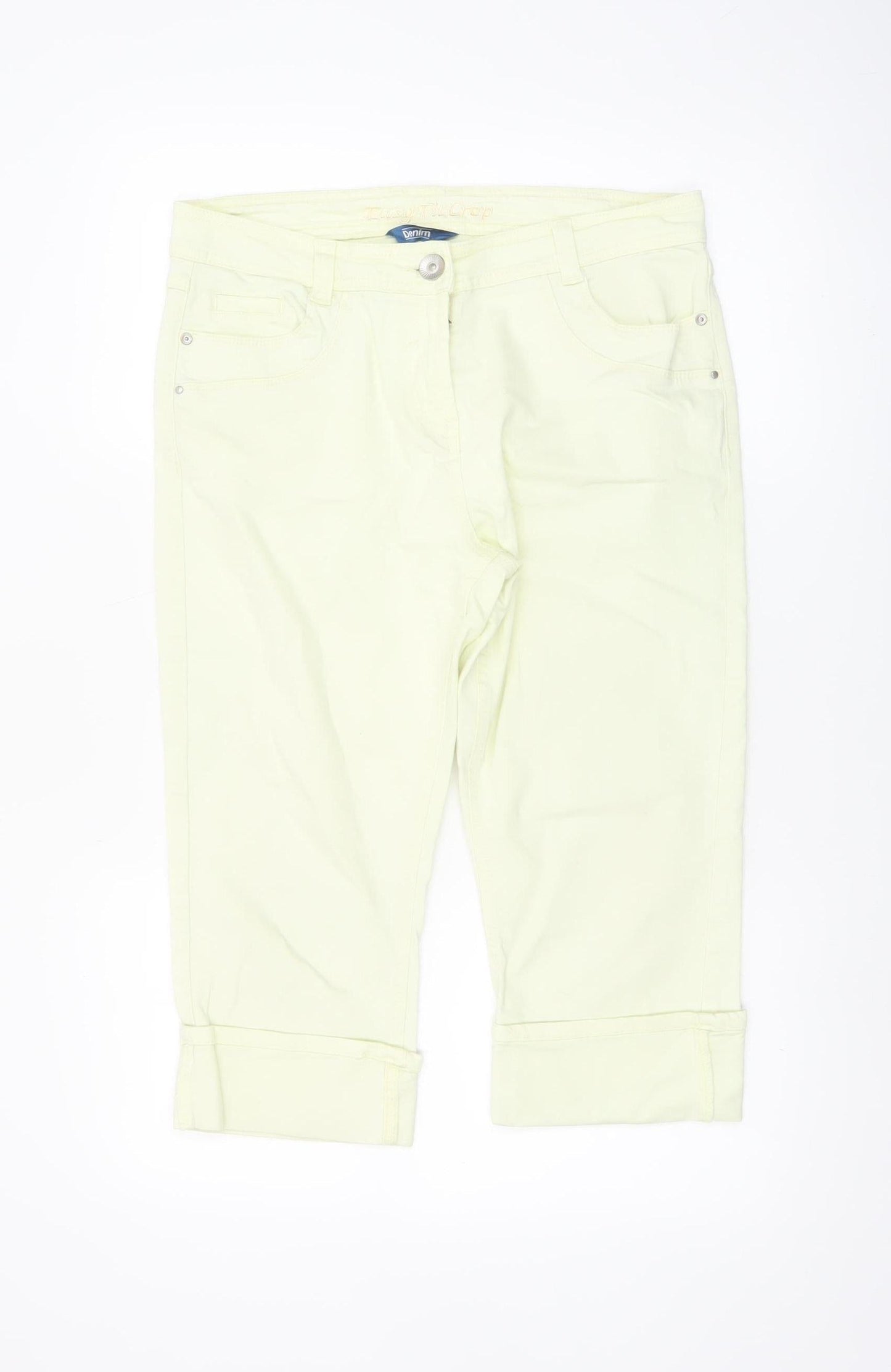 BHS Women’s Yellow Bermuda Shorts Size 14 Stretch Cotton