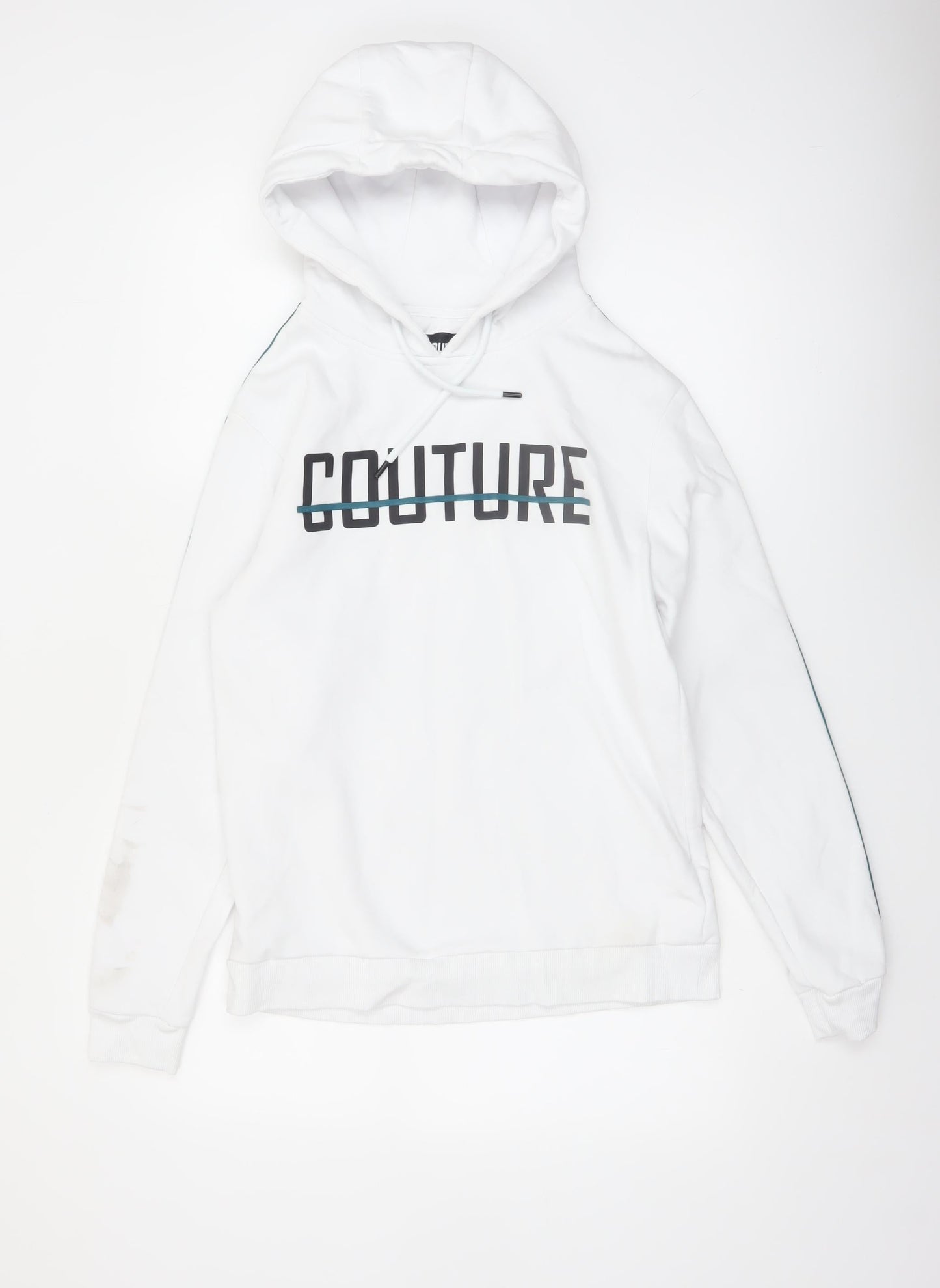 Fresh Couture Men’s White Hoodie Medium Designer Pullover