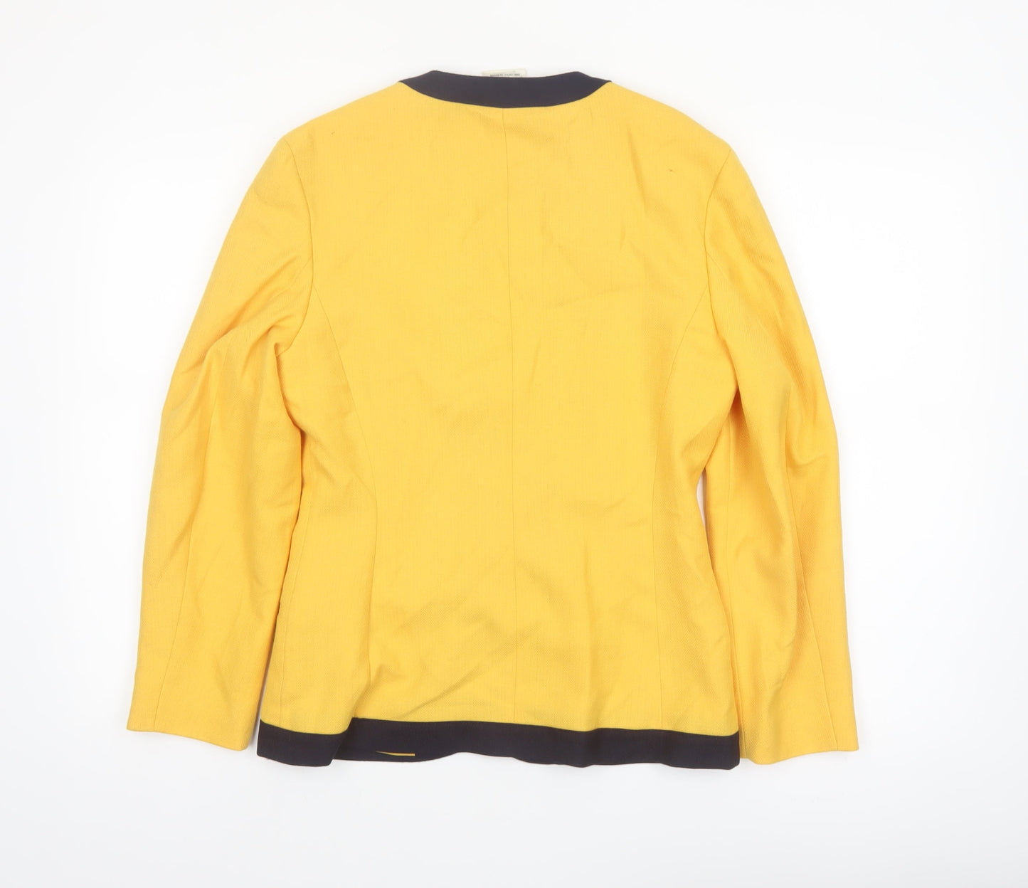 Eastex Women's Yellow Woven Blazer Jacket UK 10 Single-Breasted Classic