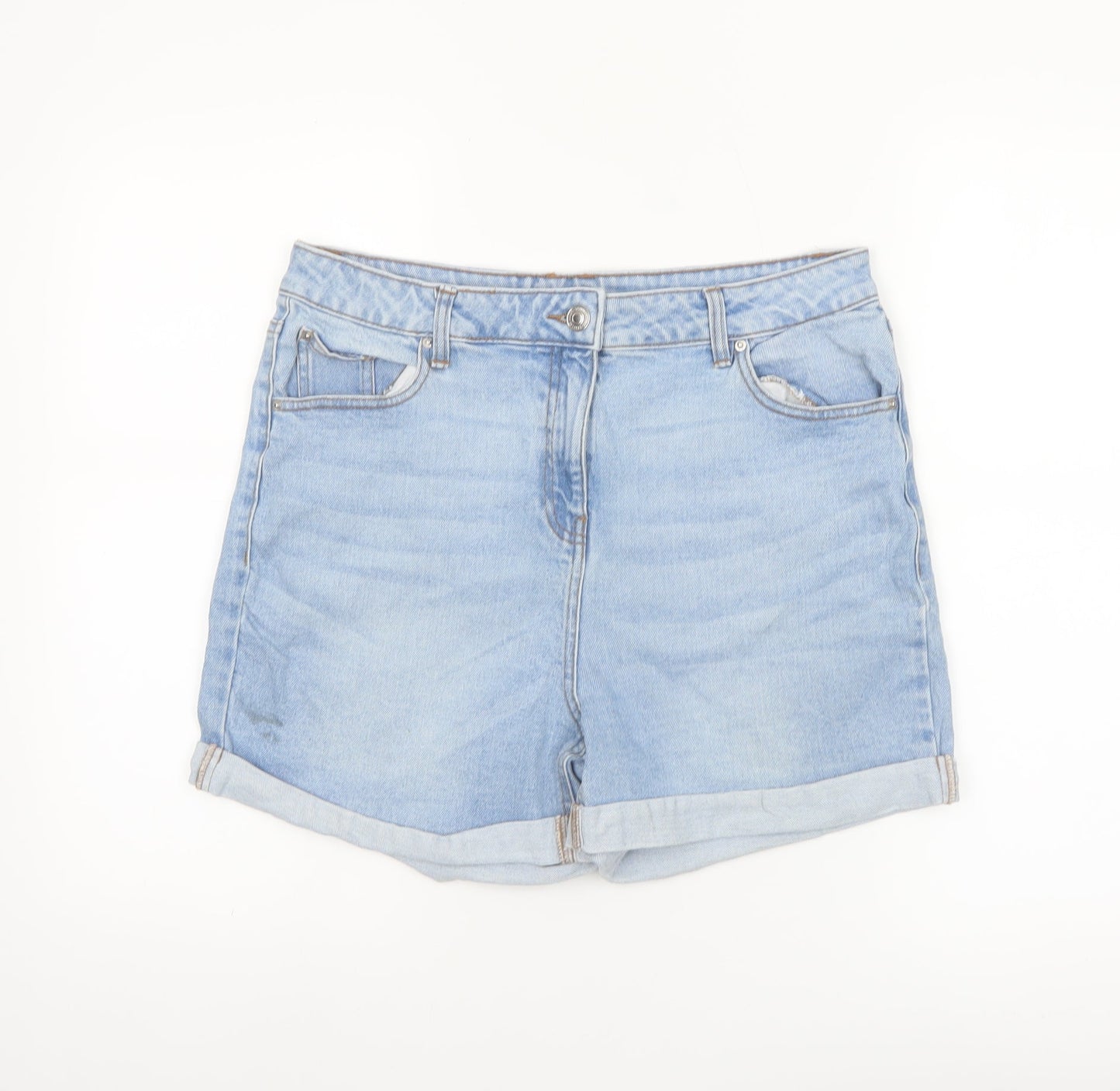 Papaya Women Blue Denim Boyfriend Shorts Size 14 Relaxed Fit