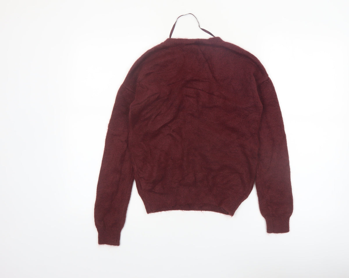 Close-up detail of Harry Potter Women’s Red Crew Neck jumper 2XS Knit Long Sleeve