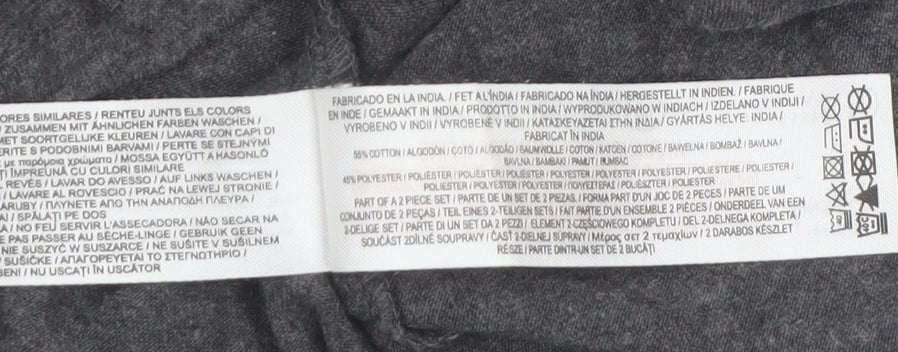 Brand and care label for Disney women’s grey mickey mouse graphic t-shirt, size M, 12-14