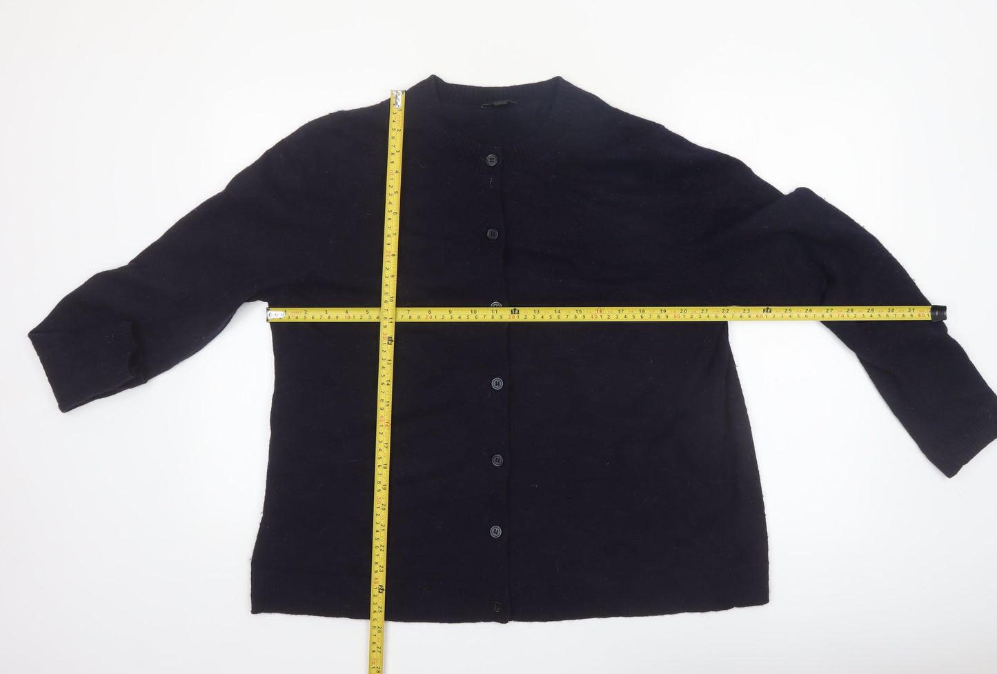 COS Women's Black Alpaca Wool Blend Button Cardigan Size L
