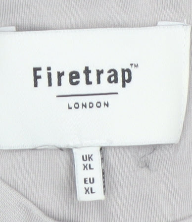Firetrap Men's Grey Cotton Crew Neck Short Sleeve T-Shirt XL