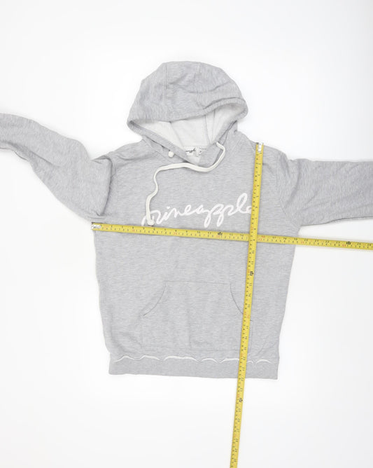 Pineapple Women's Grey Hoodie Medium Pullover Logo Cotton Blend