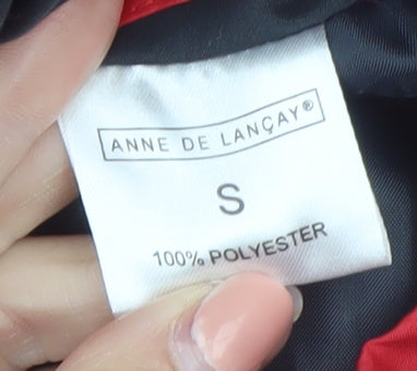 Anne De Lancay Womens Red Puffer Jacket Size S Full Zip Winter Coat