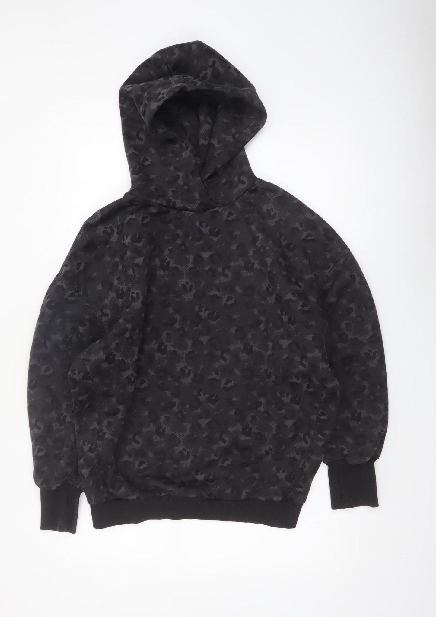 Next Womens Black Animal Print Pullover Hoodie Size S