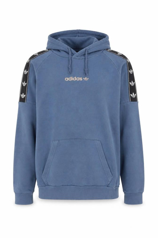 adidas Men's Blue Pullover Hoodie Size M Logo Fleece Sweatshirt