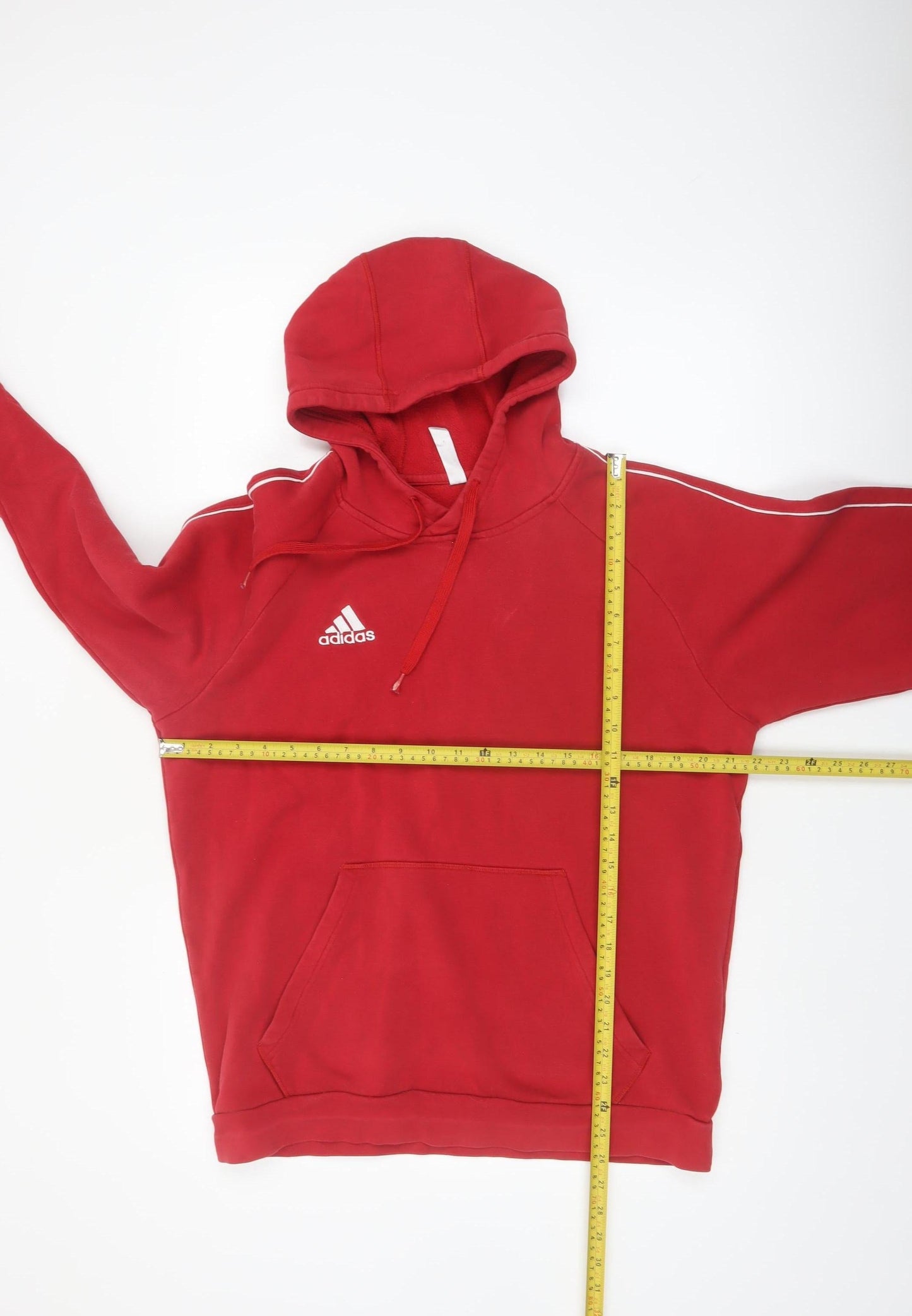 Adidas Men’s Red Pullover Hoodie L Regular Fit Sports Fleece