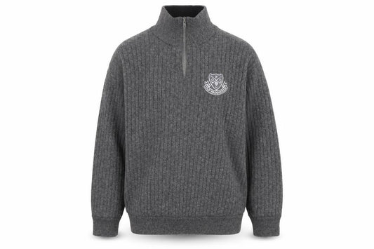 Murray Golf Men's Grey Wool 1/2 Zip Jumper L High Neck Warm Pullover